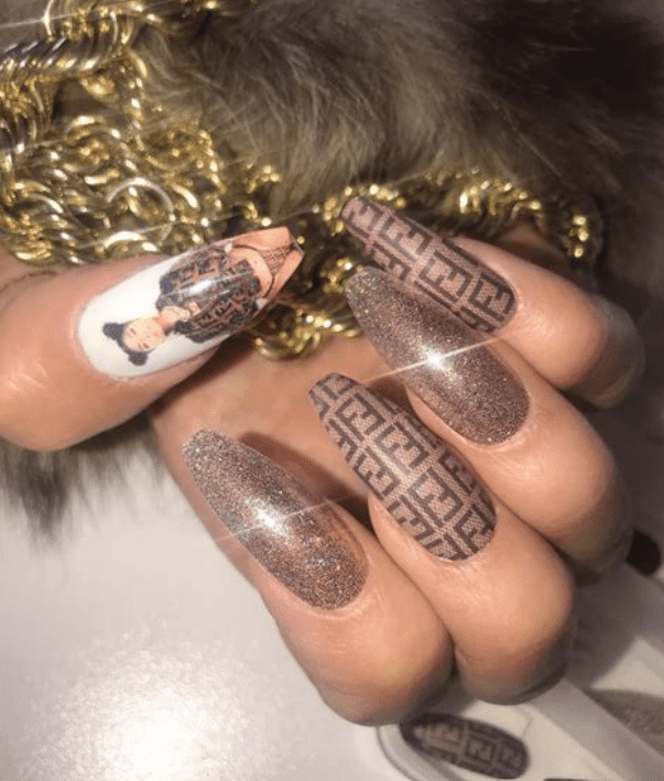 "Fendi Prints On" Nails